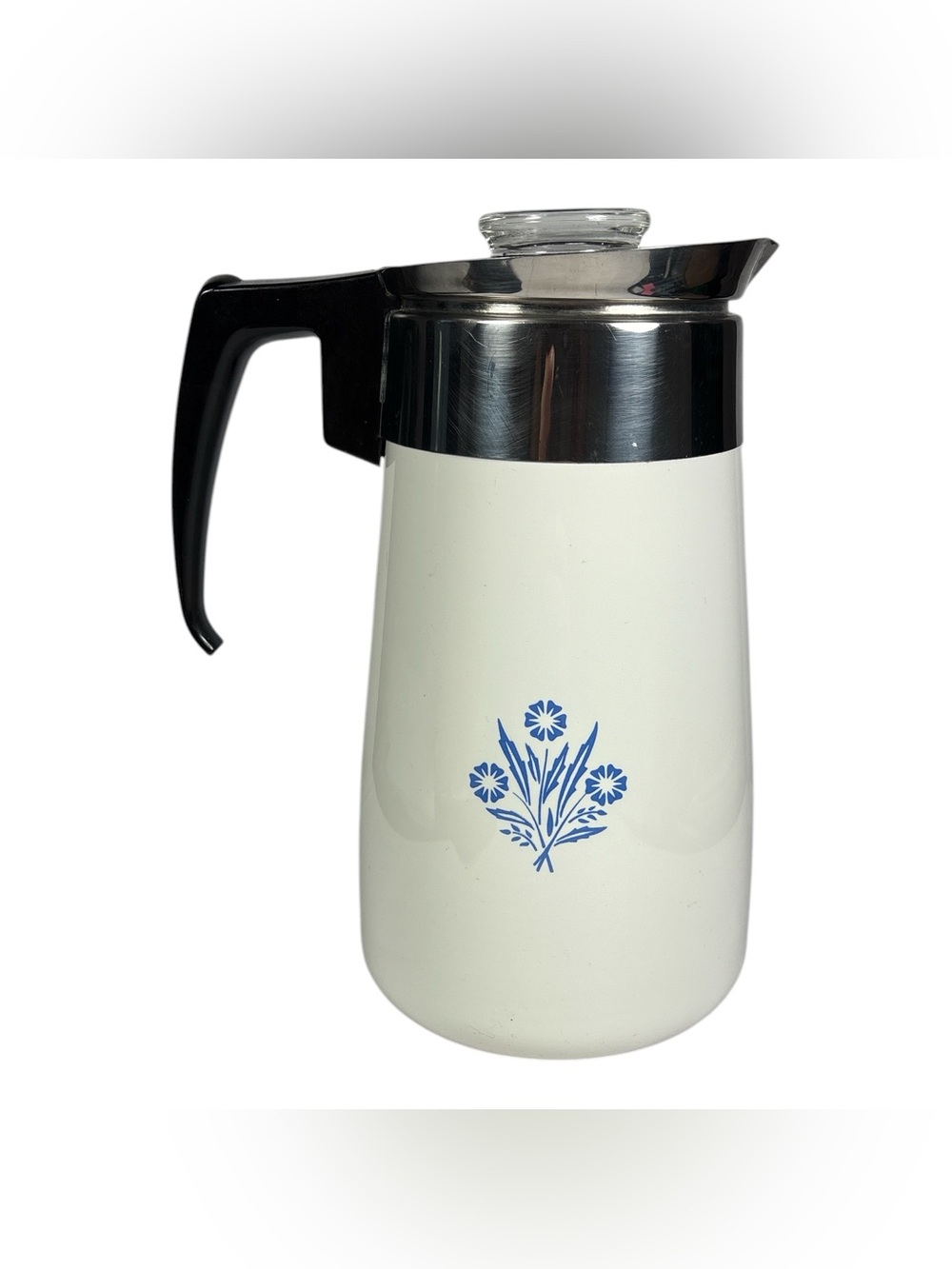 Vintage Corning Ware Blue Cornflower 9 Cup Percolator Coffee Pot Complete - Picture 4 of 7